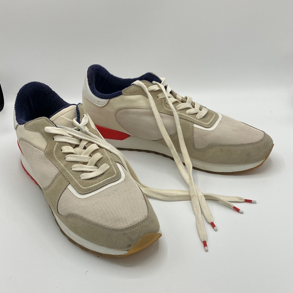 Orlebar Brown Oleta Cream White and Red Men's Sneakers - 12 UK